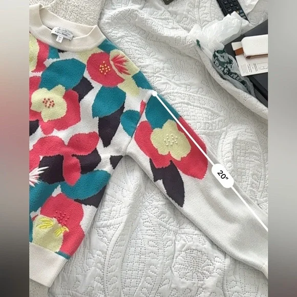 & OTHER STORIES Floral Patterned Sweater 100% cotton size XS - Picture 13 of 13